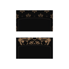 Business card in black with vintage brown ornaments for your personality.