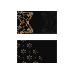 Business card in black with abstract brown pattern for your personality.