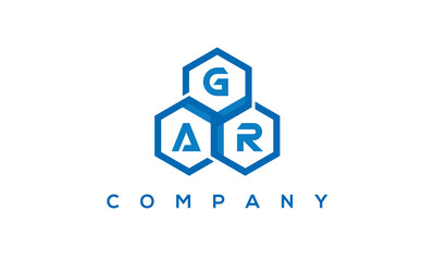 GAR three letters creative polygon hexagon logo