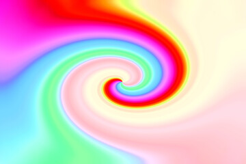 綺麗なパステル系の虹色のグラデーションの渦巻きの背景