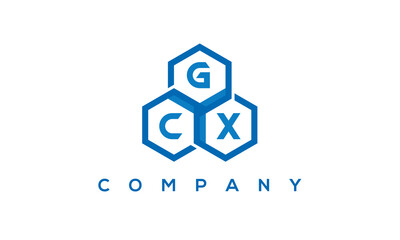 GCX three letters creative polygon hexagon logo