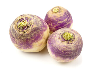 navet en gros plan isol&eacute; sur un fond blanc