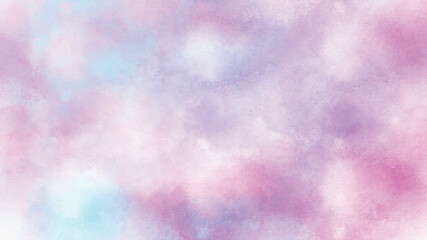 Gentle pink and soft purple watercolor brush drawn background. Smooth grungy light pastel colors ink glow aquarelle smudge illustration