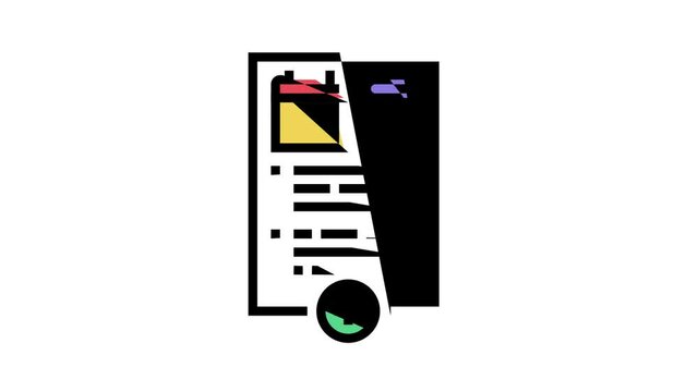 Subscription Content color icon animation. Buying Video Game And Music, Electronic Book And Film, Subscription On Blog Or Video Channel