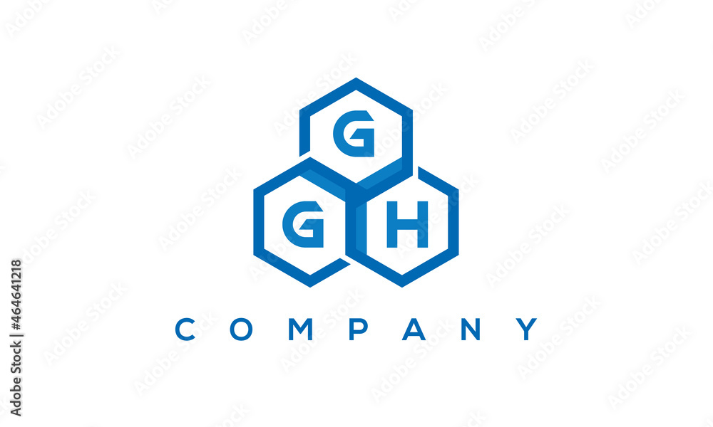 Wall mural ggh three letters creative polygon hexagon logo