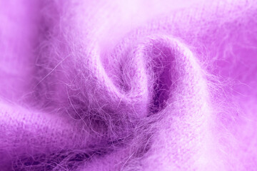 ピンク紫のふわふわアンゴラニット地のテクスチャ　ピンクパープルのパターン