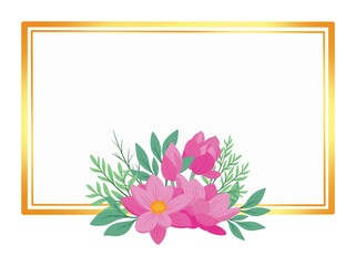 Flower Line Art Frame Sublimation . Flower arrangement Illustration