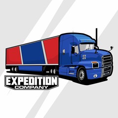 semi truck logo design vector	