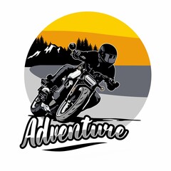motorcycle logo design vector art