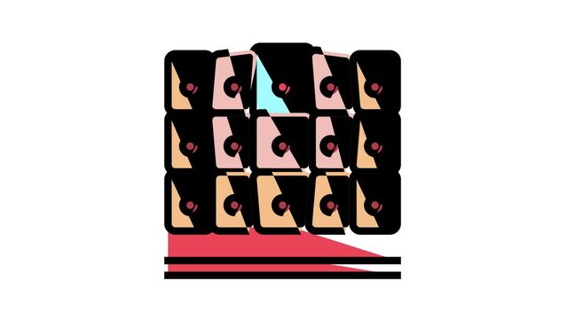 Disease Human Problem color icon animation. Epithelial Tissue And Toxoplasmosis, Ear Surgery And Cellulite, Skin Itch And Lymphoma Disease