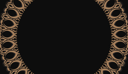 Baner of black color with indian brown ornament for design under the text