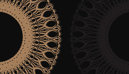 Black banner with abstract brown pattern for design under the text