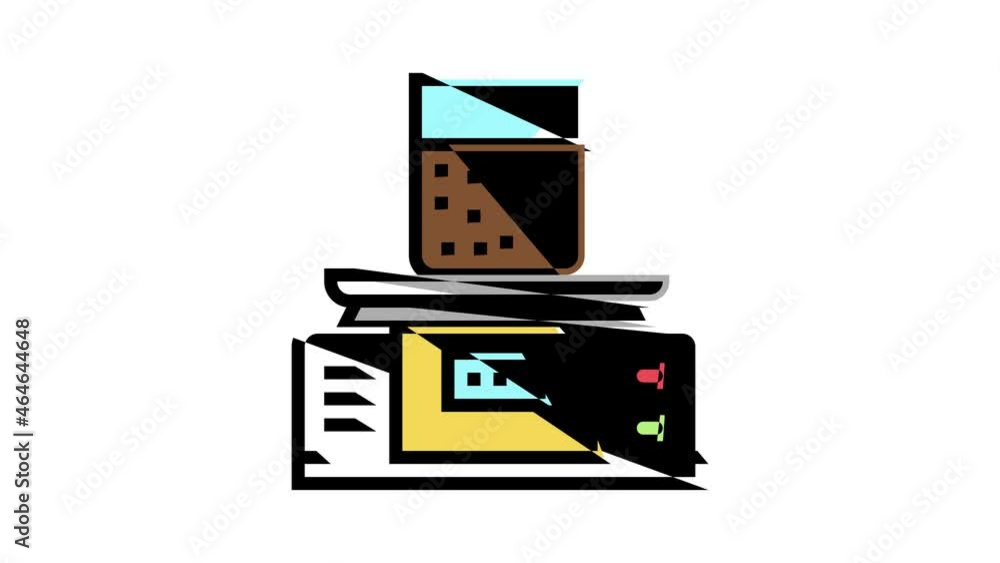 Poster soil testing nature color icon animation. soil testing equipment and ph device, laboratory analyzing