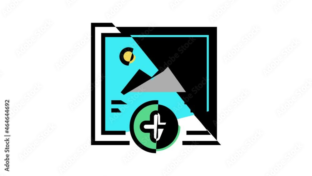 Poster user generated content color icon animation. video and audio, images and text user generated content