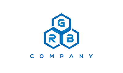 GRB three letters creative polygon hexagon logo - obrazy, fototapety, plakaty