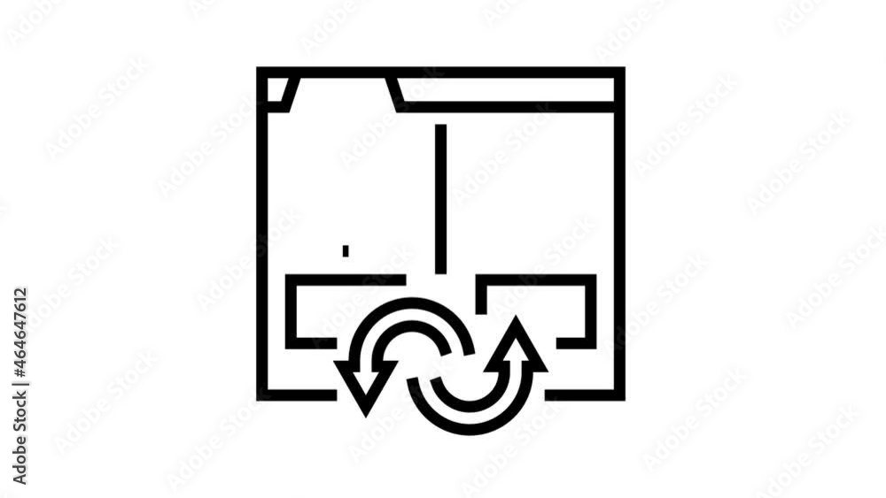 Poster converter application black line icon animation. currency and abstract, video and audio files, image