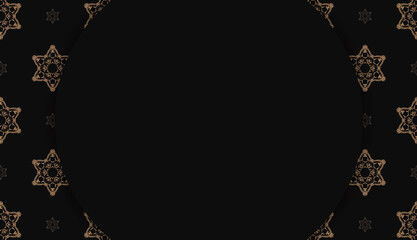 Black background with abstract brown pattern and logo space