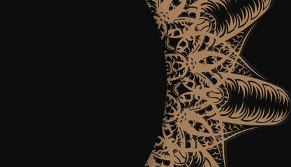 Black background with vintage brown pattern for logo design