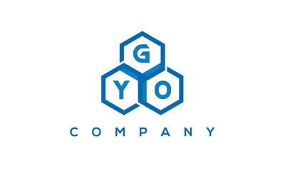 GYO three letters creative polygon hexagon logo