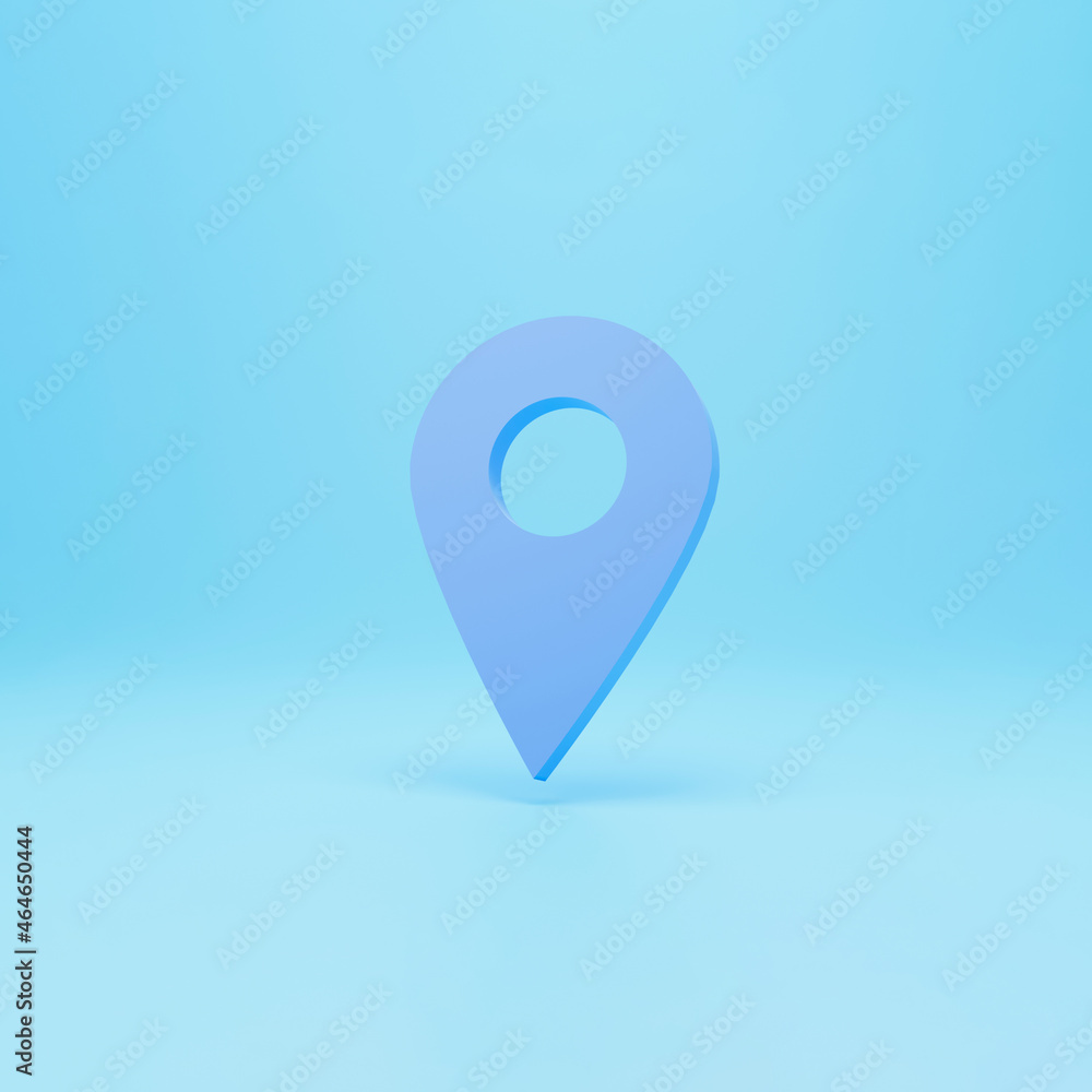 Poster location pin arrow. the concept of tagging a sign landmark needle tip to create a route search. isol