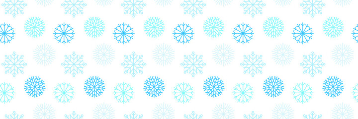 Christmas background with white snowflakes seamless pattern on dark blue backdrop. Xmas ornament, new year minimalist snow decoration for festive banner, holiday postcard, price tag, packaging design.