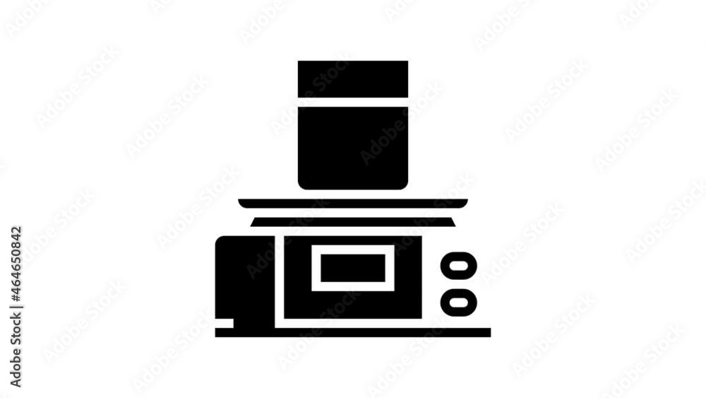 Poster soil testing nature black line icon animation. soil testing equipment and ph device, laboratory anal