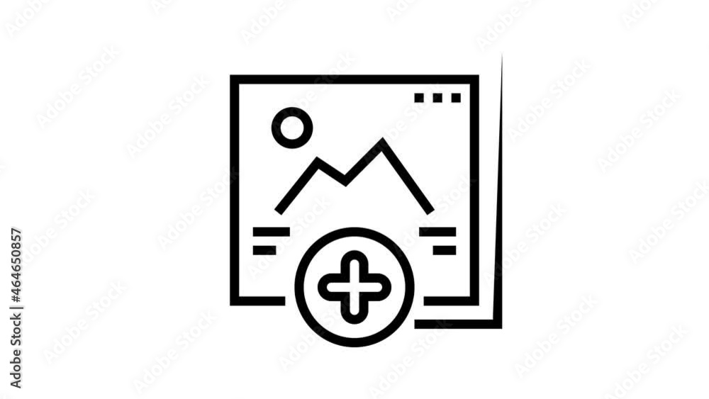 Poster user generated content black line icon animation. video and audio, images and text user generated co