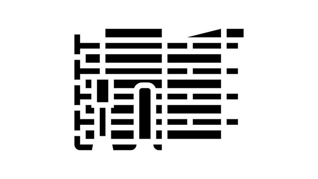 Water Filter Equipment black line icon animation. Industrial And Home Water Filter Tool, Disinfection And Filtration Process