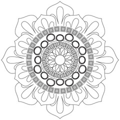 Leaf Flower Petal Coloring Mandala Art Simple Graphic Shape Vector Floral Oriental Outline Vintage Decorative Elements Pattern Illustration Islam Arabic Indian Turkish Mystic Religion Morals Lotus