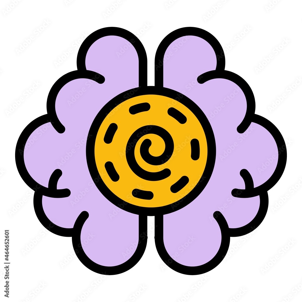 Poster brain hypnosis icon. outline brain hypnosis vector icon color flat isolated