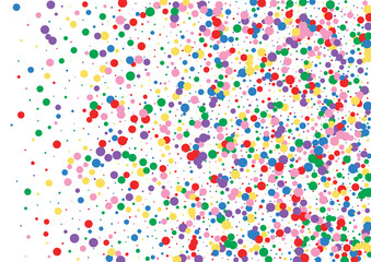 Orange Dot Cover Illustration. Circle Creative Texture. Blue Pastel Confetti. Multicolored Design Round Background.