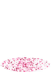 Rose Small Heart Wallpaper. Red Splash Backdrop. Purple Confetti Rain. Pink Wedding Illustration. Bright Frame.