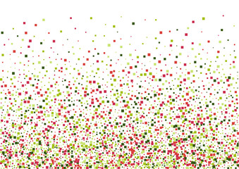 Rhombus Red Virtual Mosaic. Festival Geometric Background. Green Border Square Illustration. Confetti Event Texture.