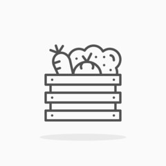 Vegetable Box icon. Outline Style. Editable Stroke and pixel perfect. Vector illustration. Enjoy this icon for your project.