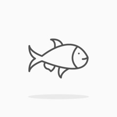 Fish icon. Outline Style. Editable Stroke and pixel perfect. Vector illustration. Enjoy this icon for your project.