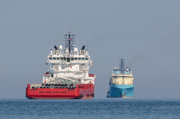 OFFSHORE SHIPS - Platform supply vessels at sea