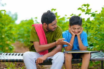 farmer angry on his son when his studying