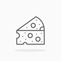Cheese icon. Outline Style. Editable Stroke and pixel perfect. Vector illustration. Enjoy this icon for your project.
