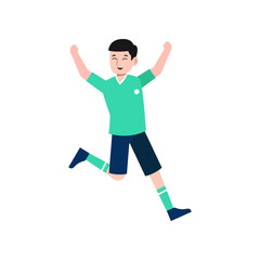 Fototapeta na wymiar happy soccer player character vector illustration design