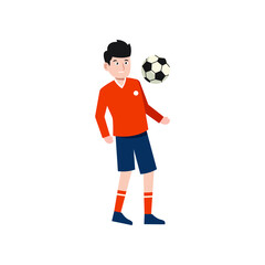 playing soccer football man  character vector illustration design