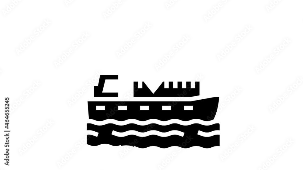 Aufkleber container port tool glyph icon animation. port crane loader for loading boxes on ship and storehouse