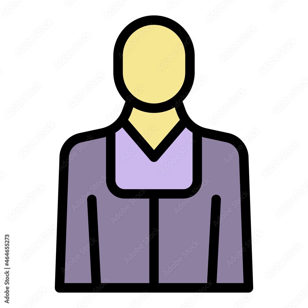 Poster judge avatar icon. outline judge avatar vector icon color flat isolated