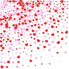 Violet Heart Background White Vector. Present Backdrop Confetti. Pink Greeting Pattern. Fond Confetti Rain Illustration. Red Romantic Texture.