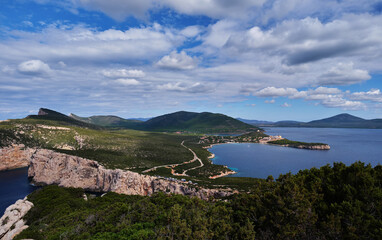 View from Grotta dei vasi rotti, Capo Caccia, Alghero, Sardinia, Italy