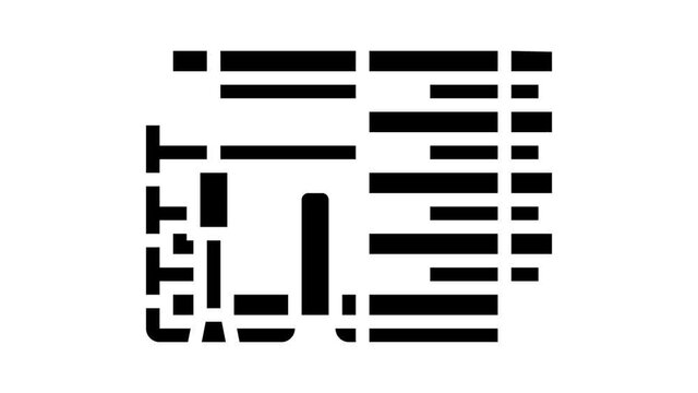 Water Filter Equipment glyph icon animation. Industrial And Home Water Filter Tool, Disinfection And Filtration Process