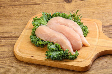 Raw small chicken fillet for cooking