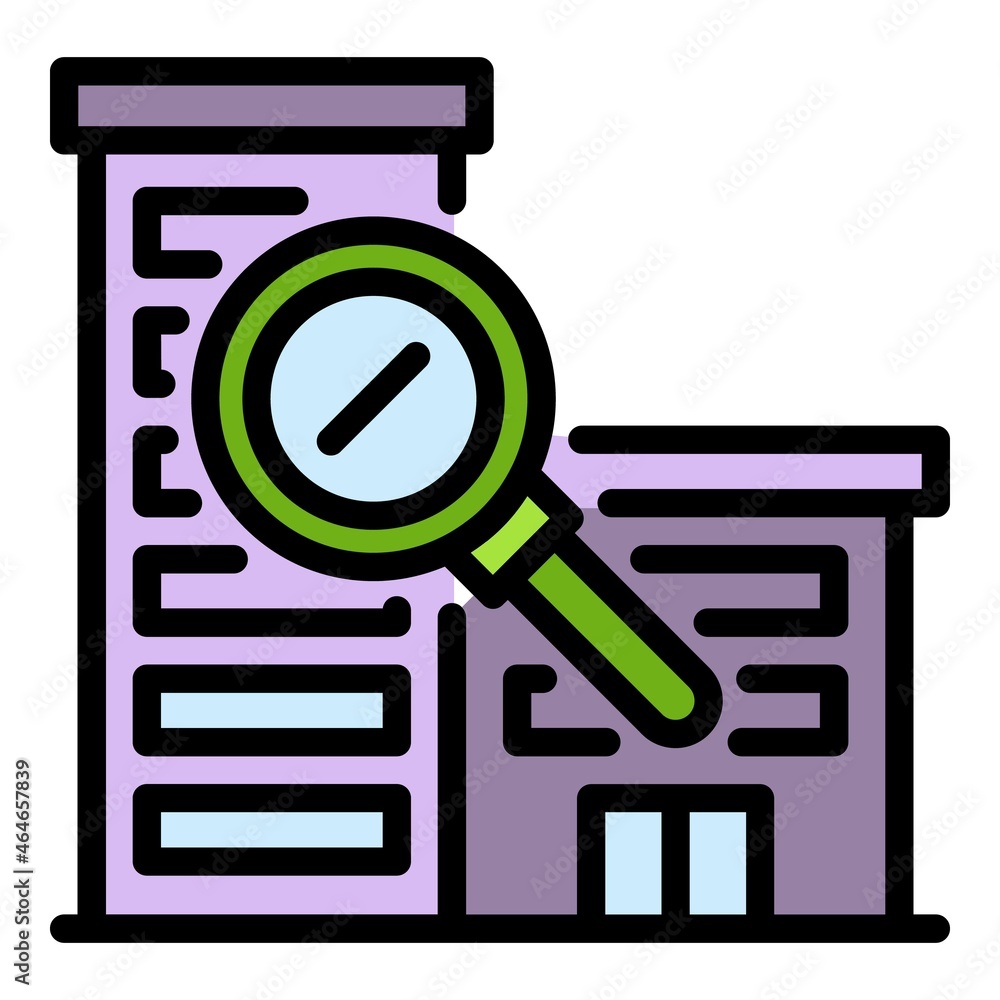 Poster internship building icon. outline internship building vector icon color flat isolated
