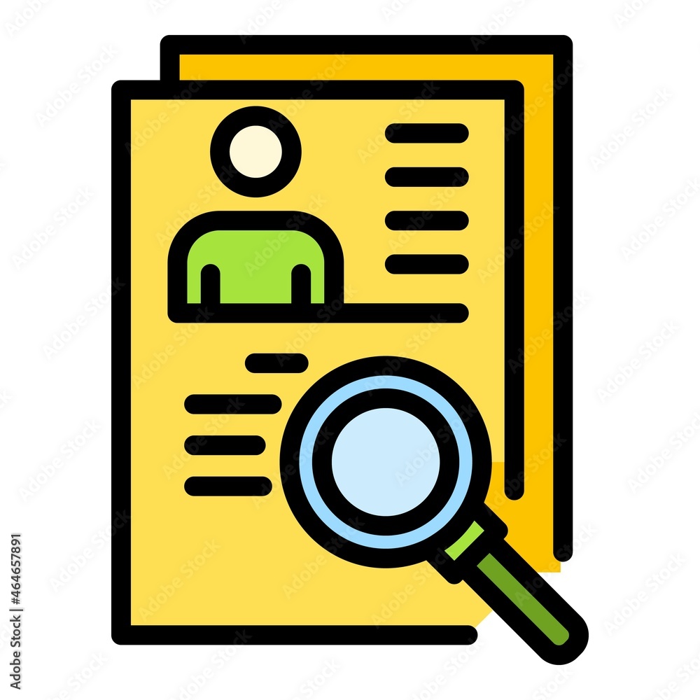 Poster interview paper icon. outline interview paper vector icon color flat isolated