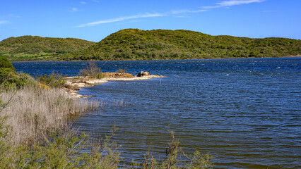 Parc Natural de s'Albufera des Grau, Menorca, Spain. view of the lagoon