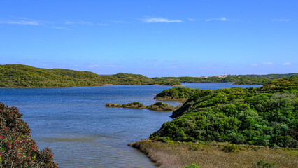 Fototapeta na wymiar Parc Natural de s'Albufera des Grau, Menorca, Spain. view of the lagoon